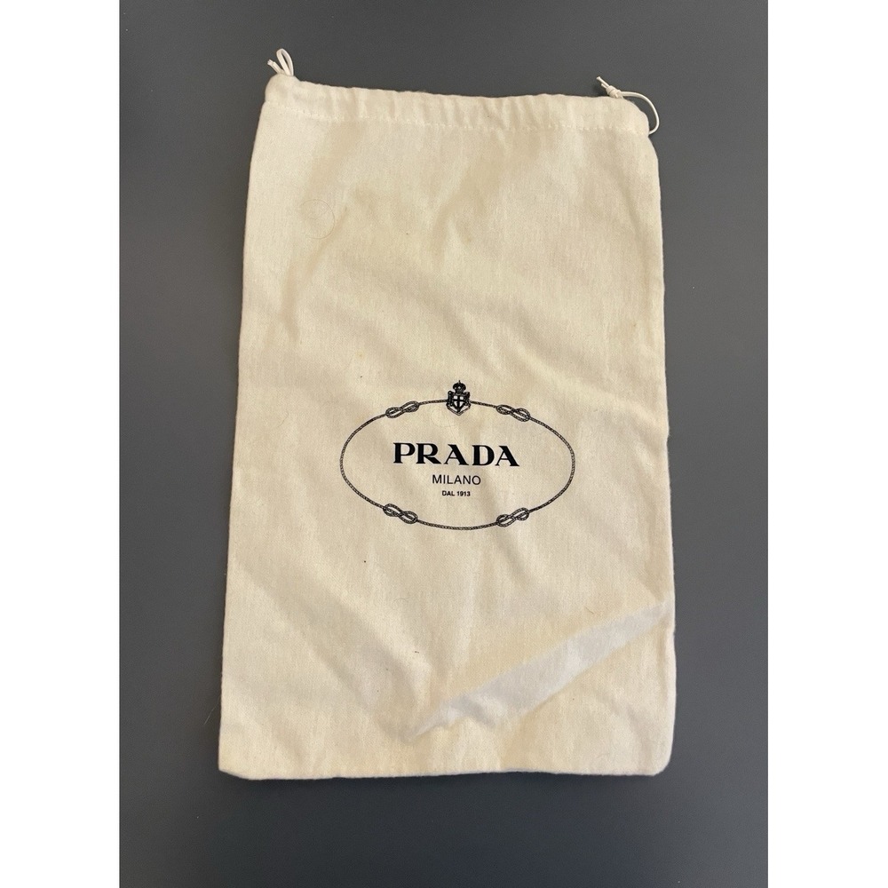 Prada Dust Bag Storage Shoe Handbag Ivory Felt Drawstring 13.5" x‎ 9" Travel